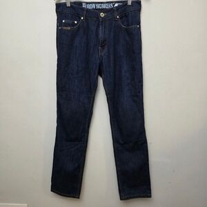 IRON WORKERS Women Jeans Dark Wash Straight Protective Liner Knee Pads Size 8